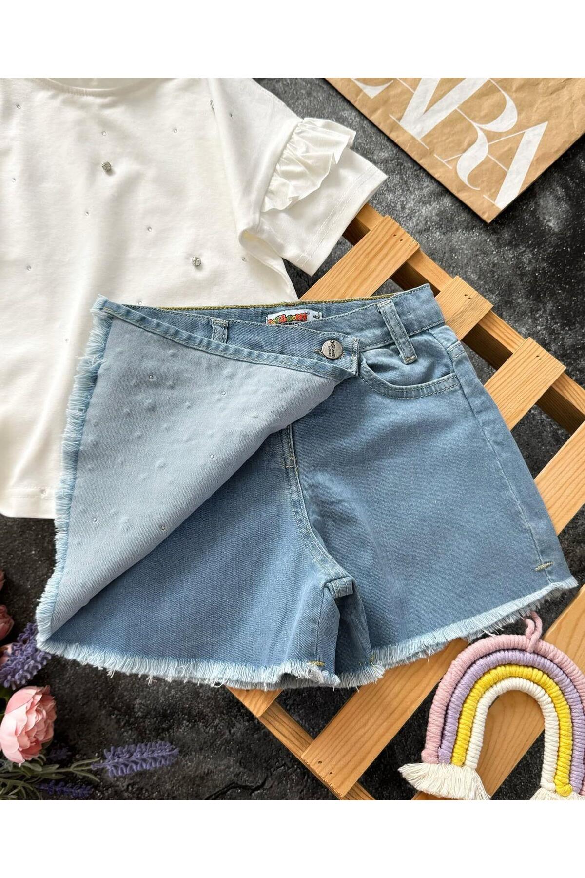 KOKOŞ BEBEK Kot Etekli Takım | 3/5 Yaş Arası fotoğrafı 2 (önizleme)