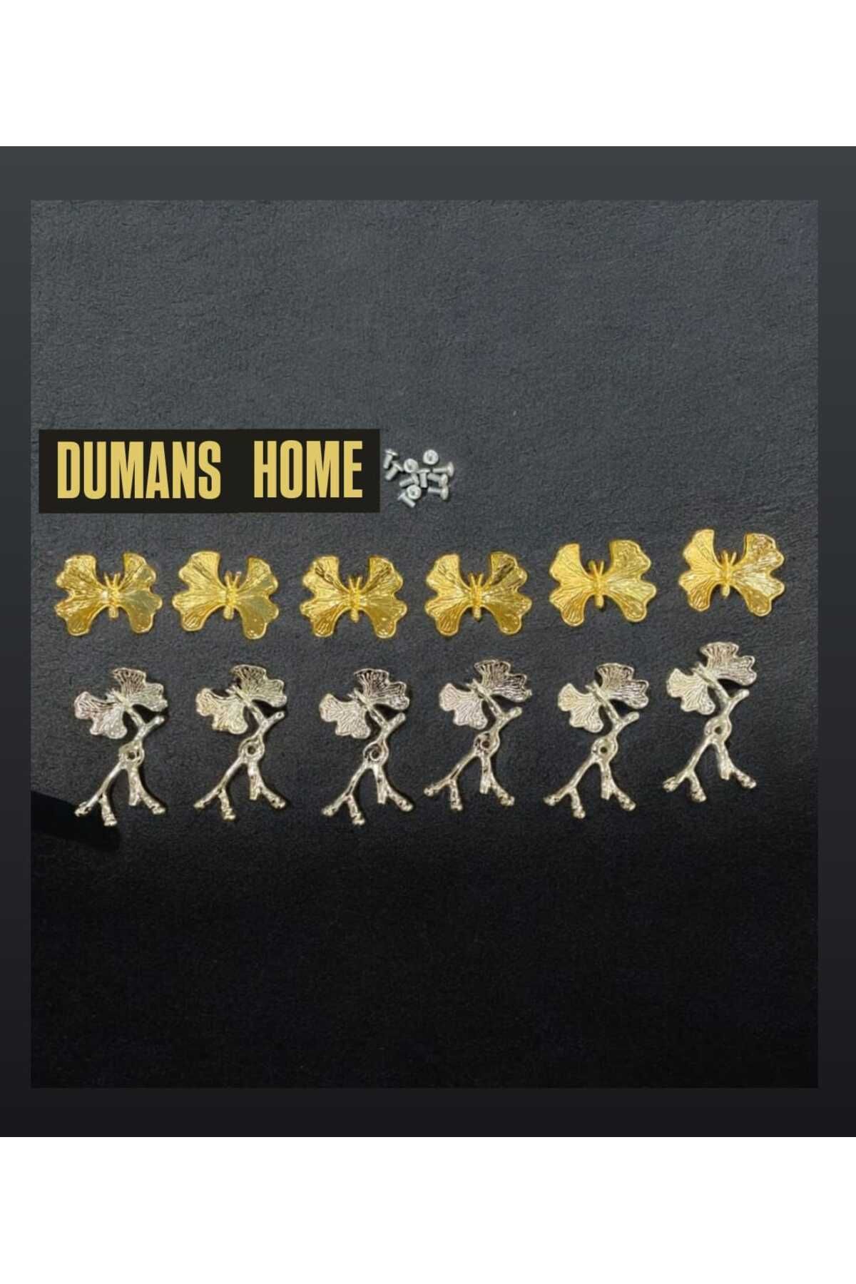 Dumans home DUMNANS HOME 6 Adet Lüks Kelebek Sunum Tepsi Aksesuarı