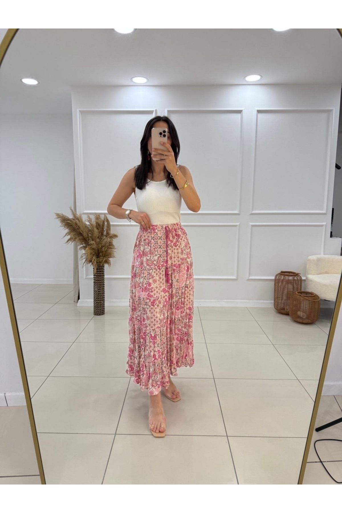 Butik Lastikli Büzgülü Etek