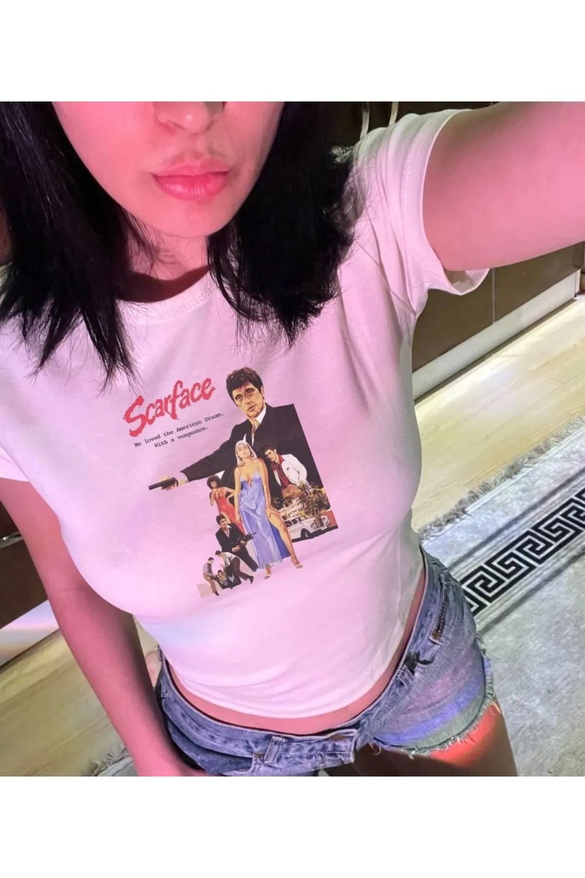 weywot SCARFACE BEYAZ CROP