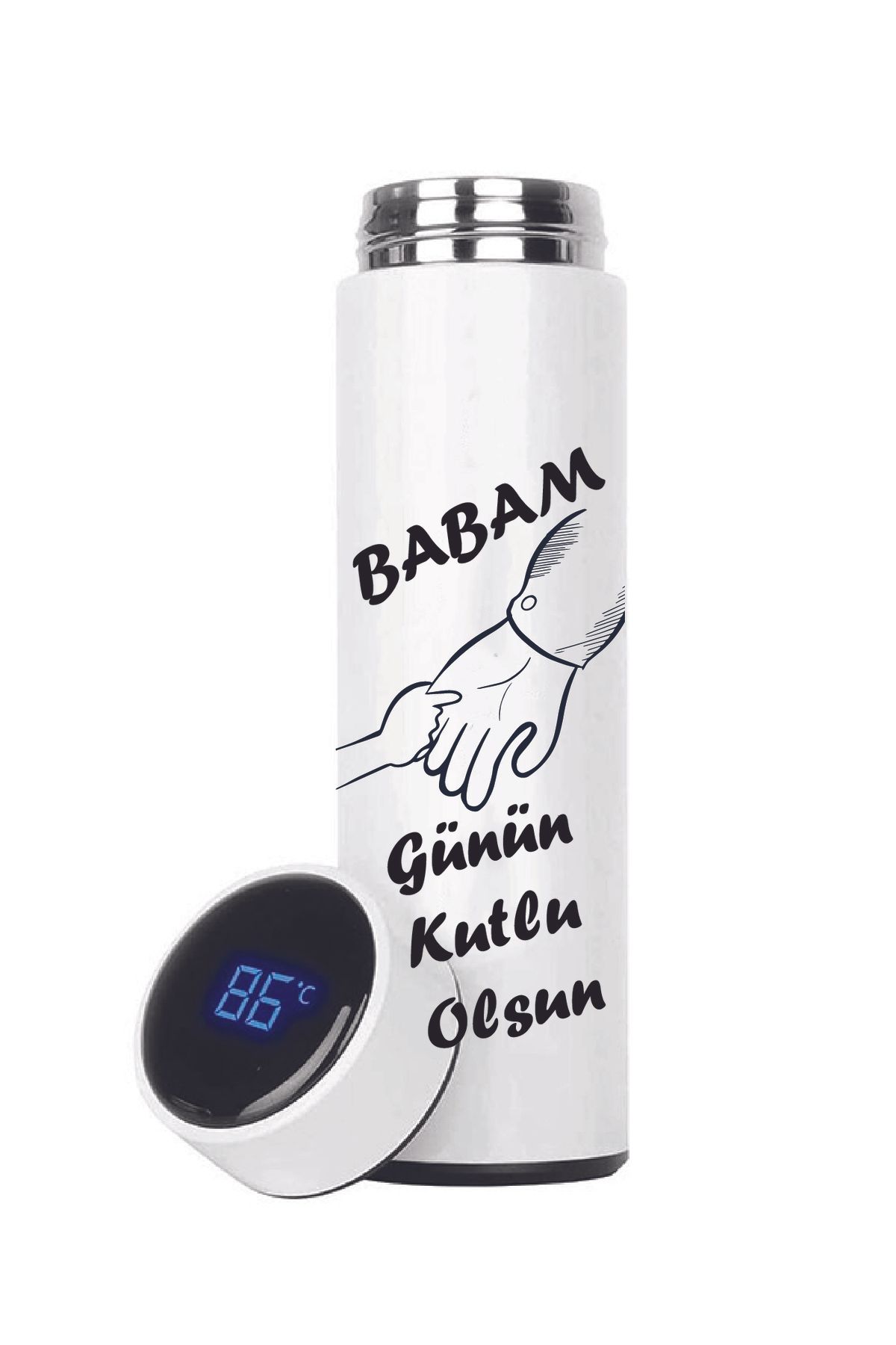 DKDZ SHOP BABALAR GÜNÜ Çelik Termos 450ml. (10 Saat Sıcak ve Soğuk Tutar)