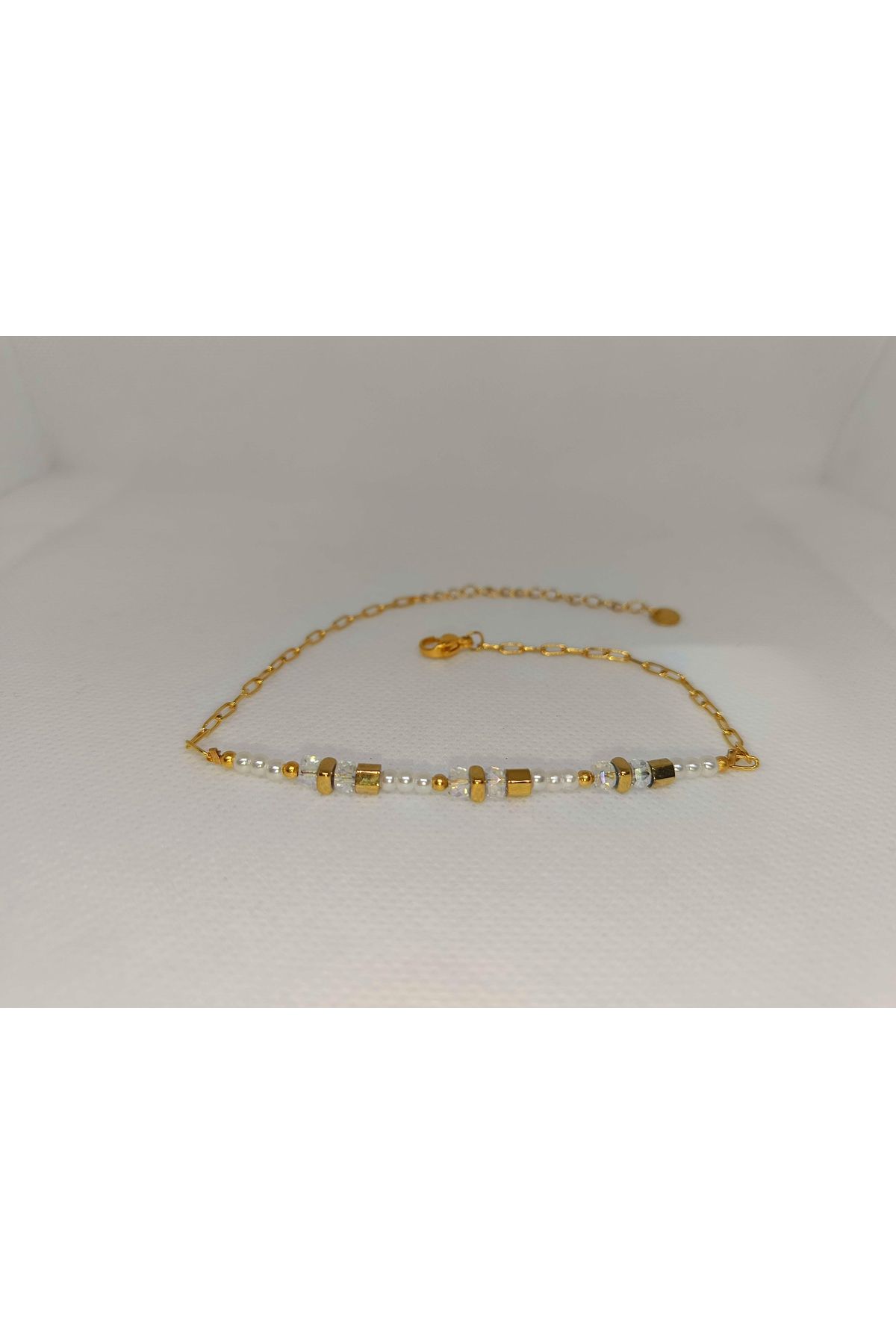 Store 316L İnci Desenli Paslanmaz Çelik Gold Halhal
