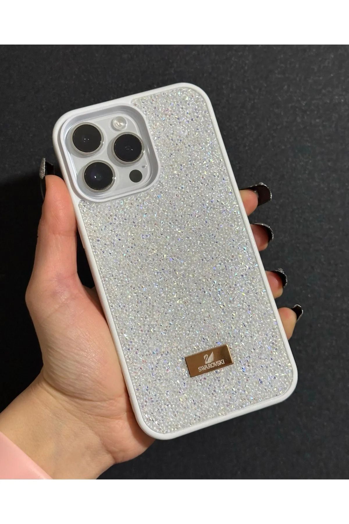 MYWORLD Iphone 13/14 Uyumlu Telefon Kılıfı Parlak Pırlanta Taşlı Elmas Işıltılı Swr Logolu Kapak Kılıf