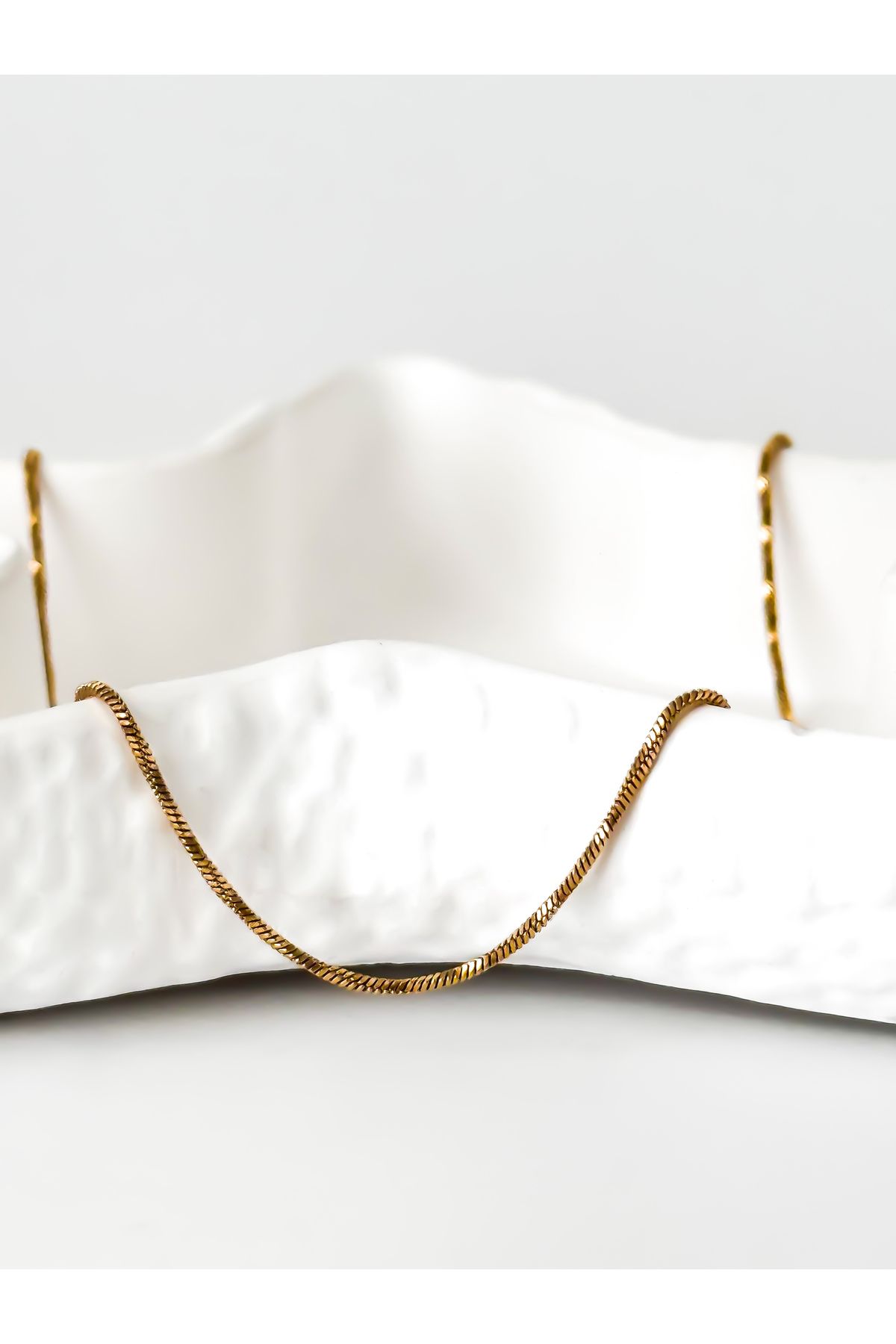 Vin Atelier Stainless Steel Agnes-1 Necklace | Çelik Zincir Kolye (Gold Renk)