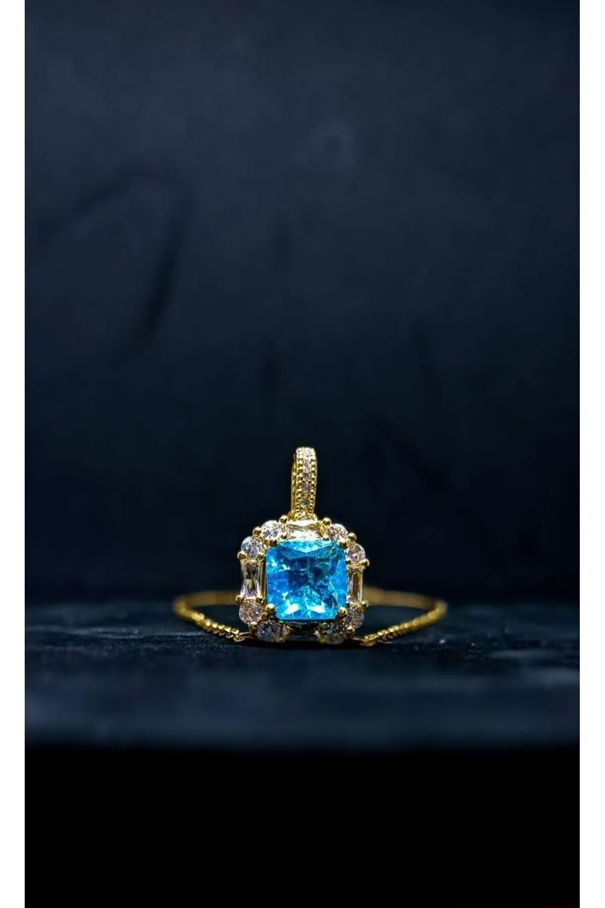 LAVİNYAMJEWELLERY ÇELİK KOLYE ŞIK TASARIM MAVİ TAŞLI 316L
