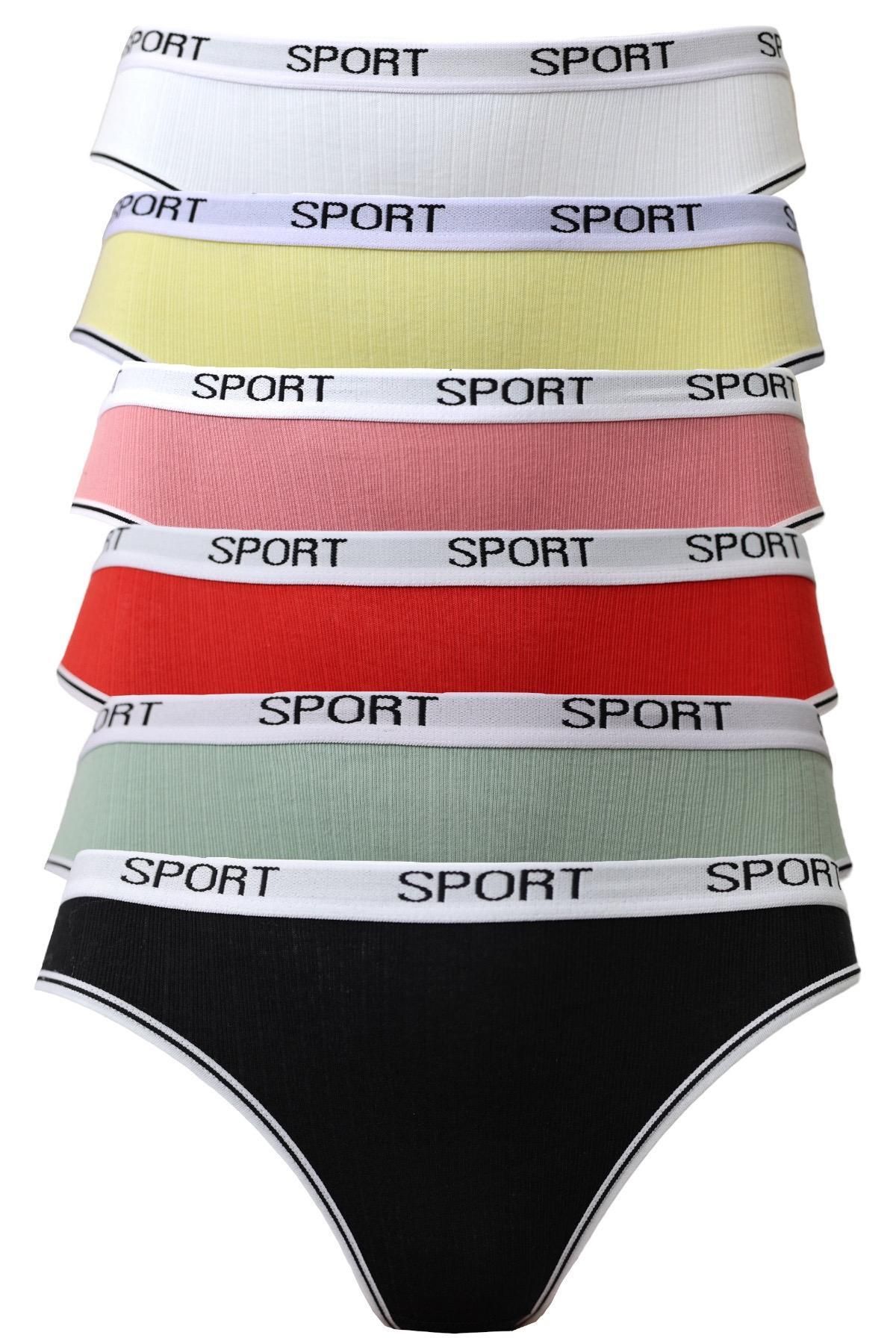 Stil Pamuklu Sport Lastikli Fitilli Külot 6'lı Paket