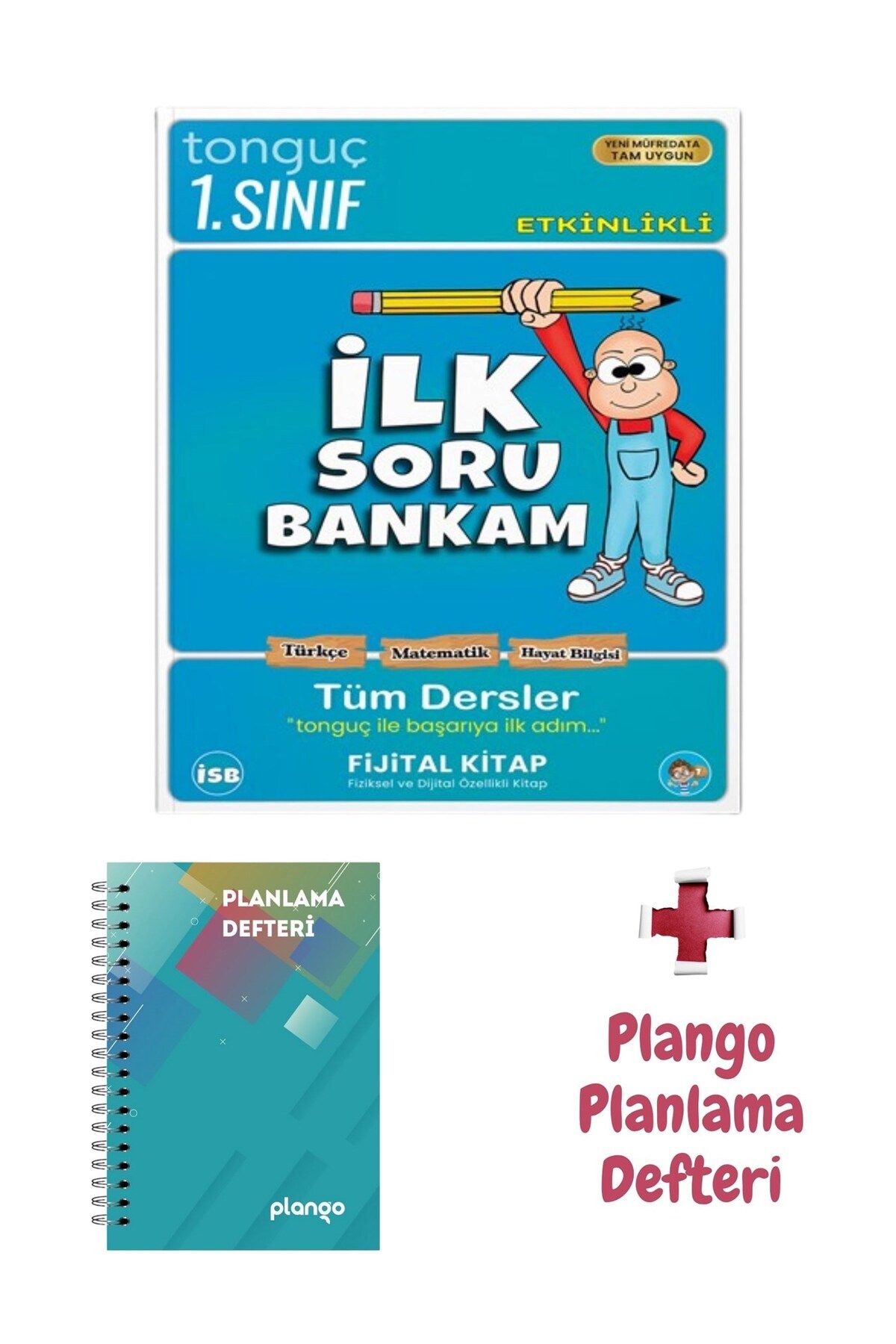 Tonguç Yayınları 1. Sınıf Tüm Dersler Soru Bankası + Turkuaz Kare Planlama Defteri - Tonguç Akademi