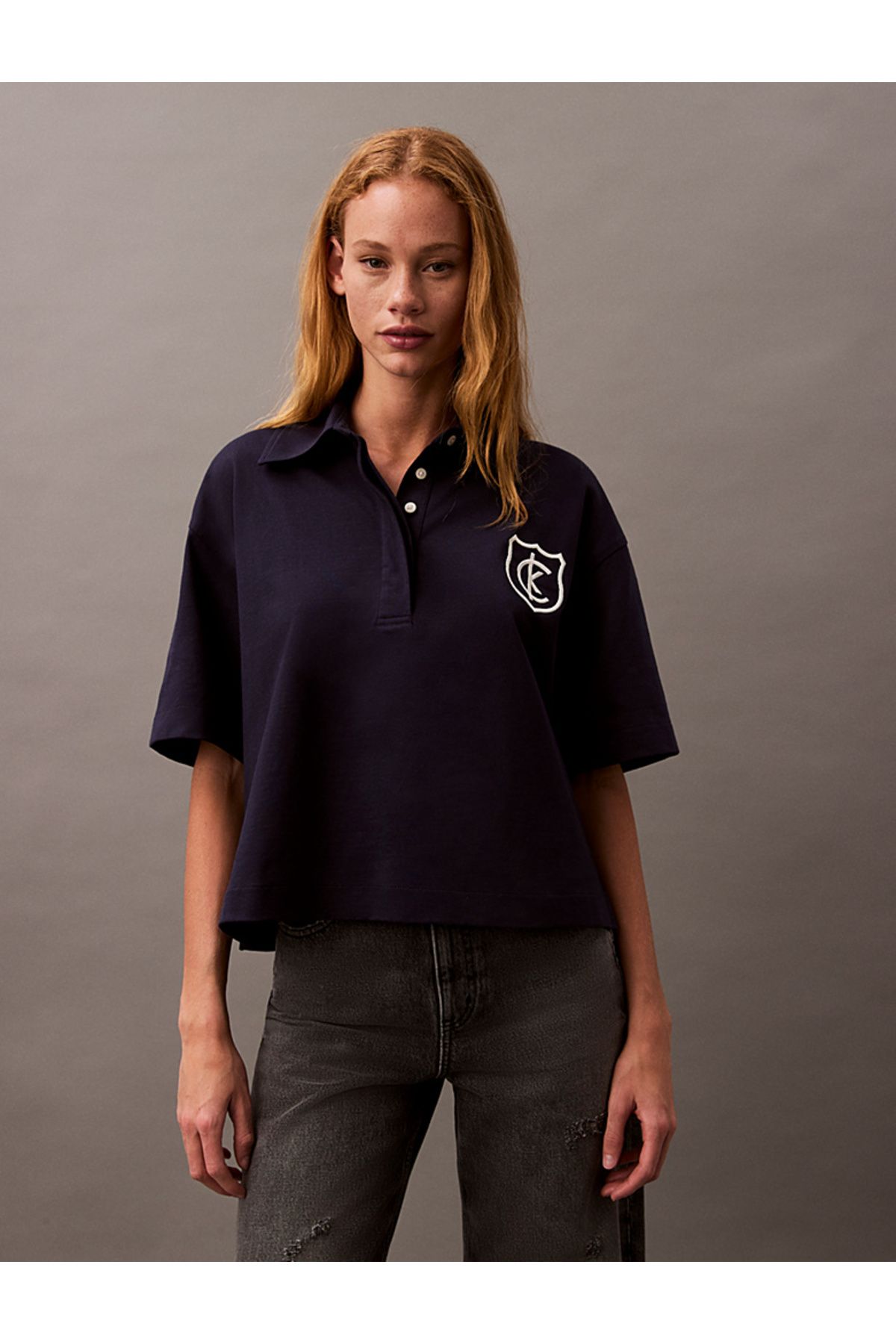 Calvin Klein Cotton Jersey Logo Polo Shirt