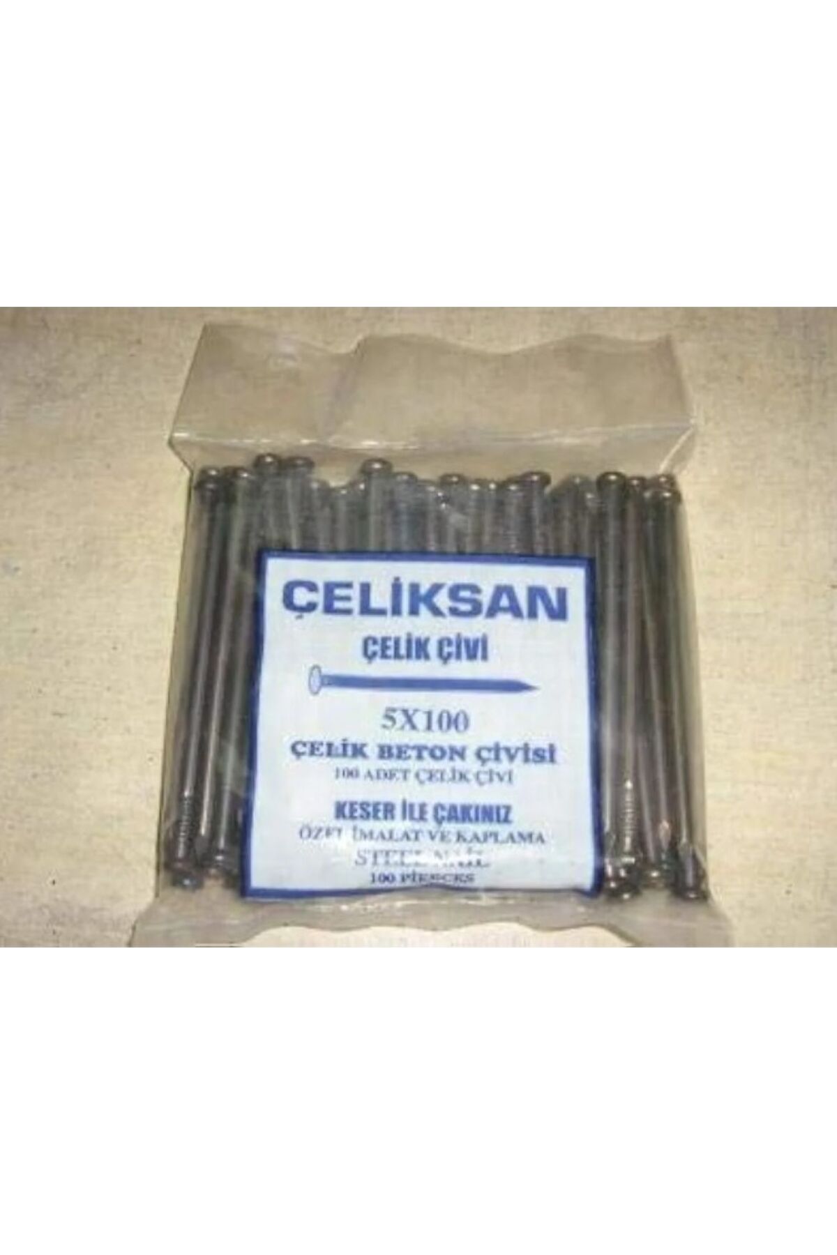 Çeliksan Beton Çivisi 100 Adet Çelik Çivi 5x100