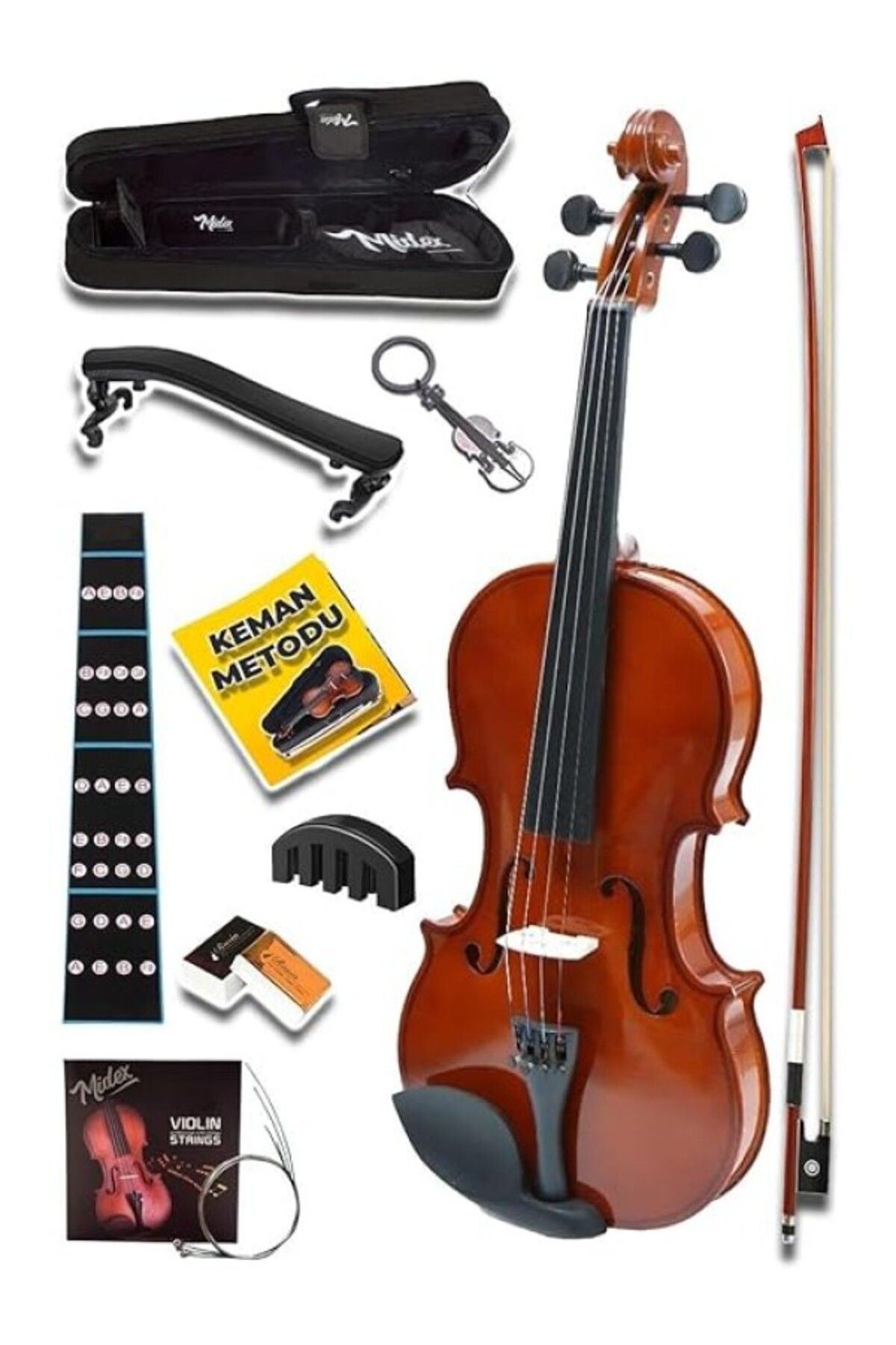 ShopZum Cvl-741-Tys Profesyonel 1/4 Kemanı Seti 6-8 Yaş (Yastık Tel Çanta Yay Susturucu Reçine)