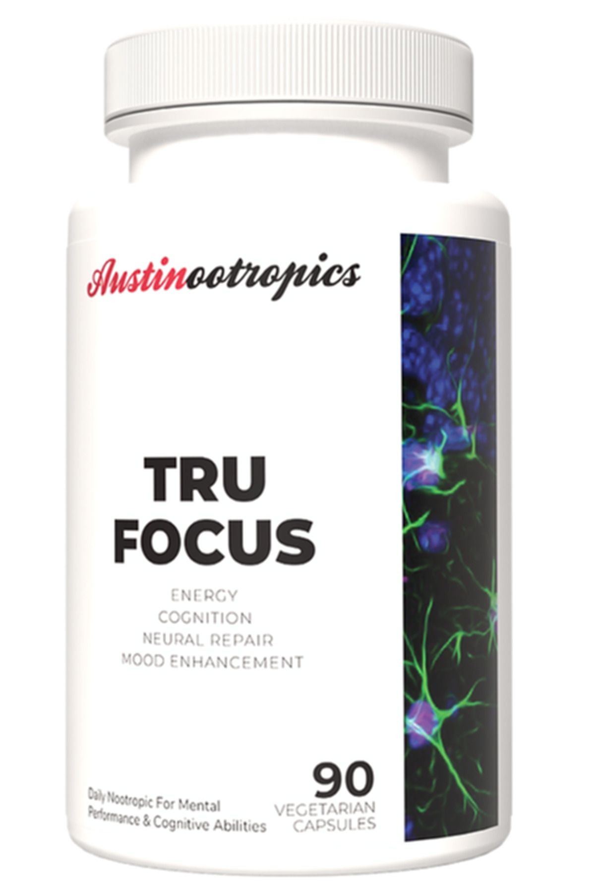 Austinootropics Tru Focus Limitless 90 Veg Capsul.Made In Usa