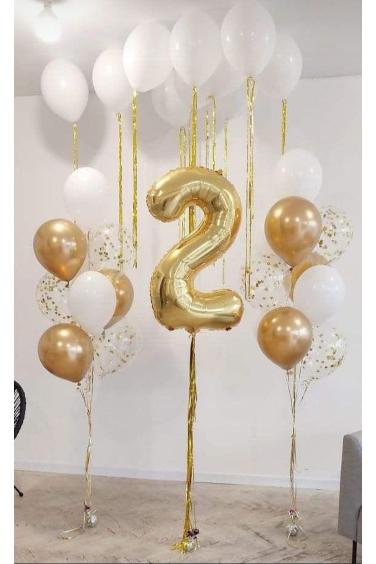 SİNDA 2 Yaş Doğum Günü Konsepti - Gold Renk