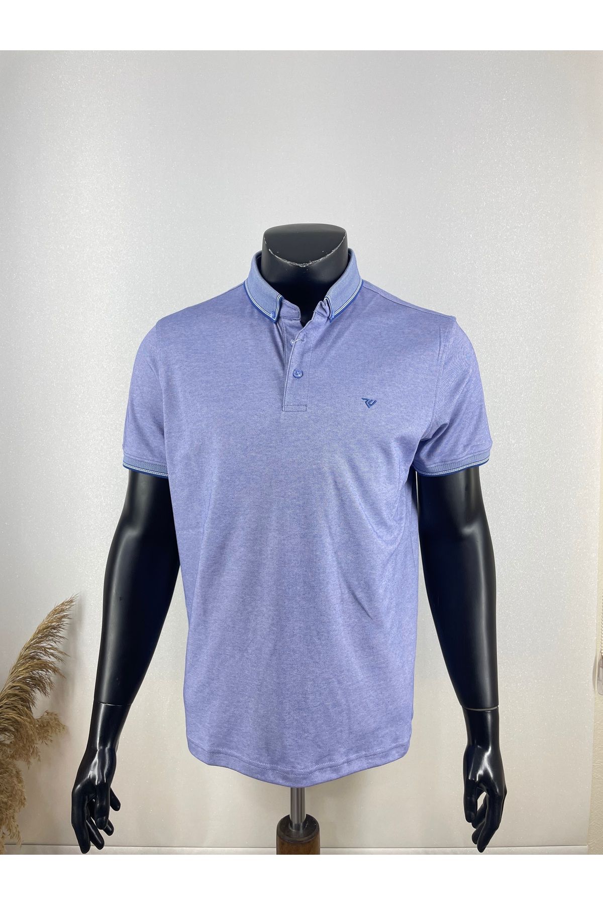 Sadık Collection Erkek Büyük Beden Polo Yaka Düğmeli Cepsiz Kolları Ribanalı Merserize Kumaş T-shirt 1000
