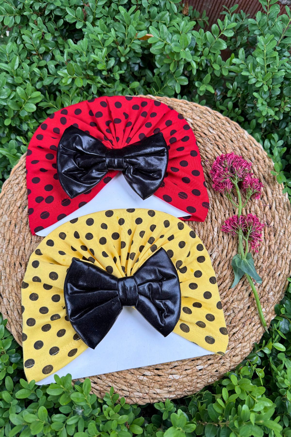 MASENKIDS-Baby Bone & Bandana Double Layer Bow Mixed Patterned Set of 2 1