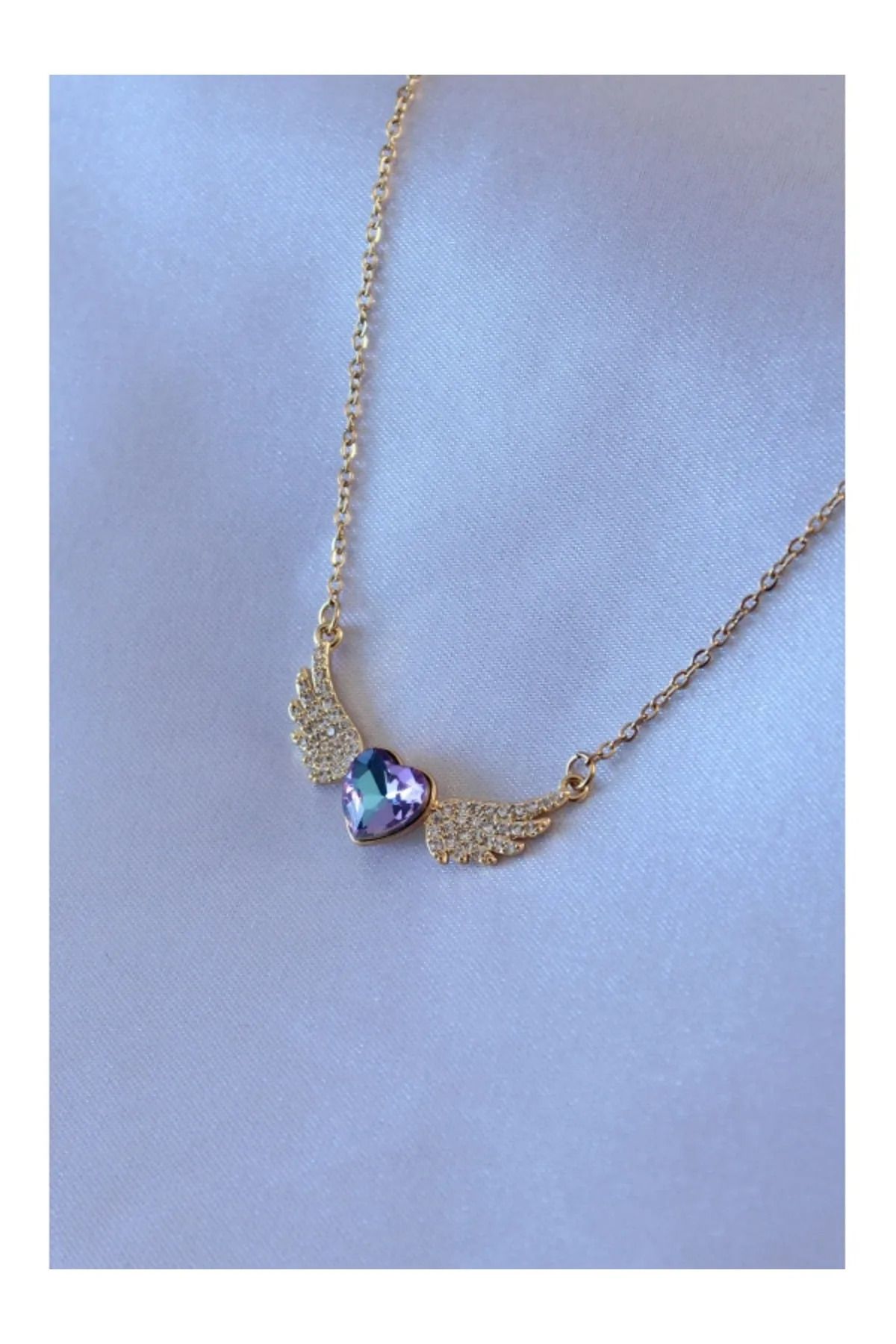 LAVİNYAMJEWELLERY MİNİ FİGÜRLÜ KANATLI KALP KOLYE