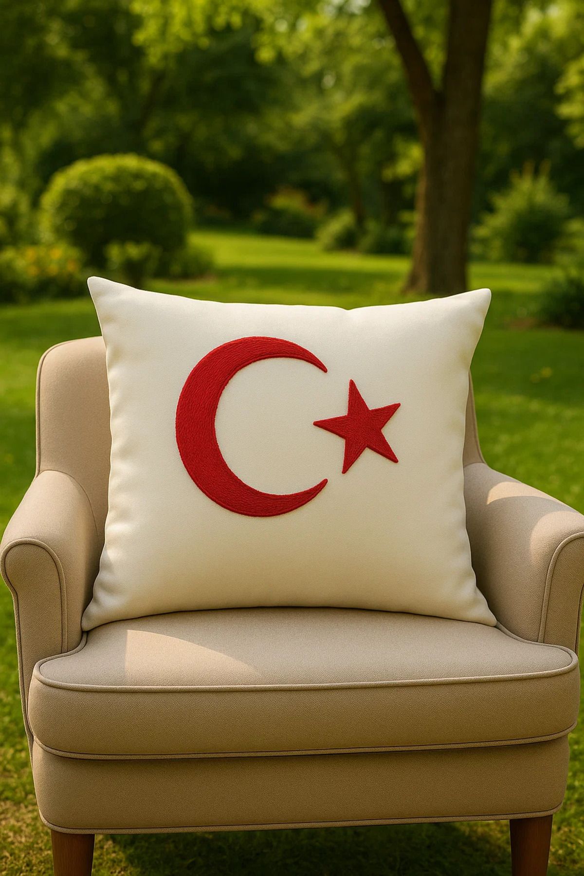 SAYMİNE TÜRK BAYRAĞIMIZ Punch Kırlent Kılıfı