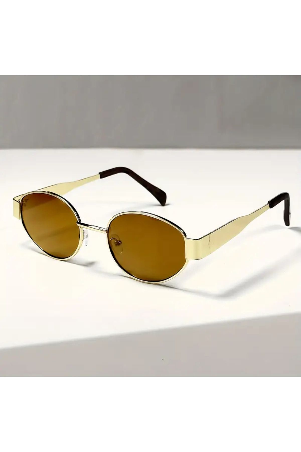 ZENION Oval Metal Çerçeveli Unisex Gözlük – Günlük Moda için Preppy Stil Dekoratif Gözlük