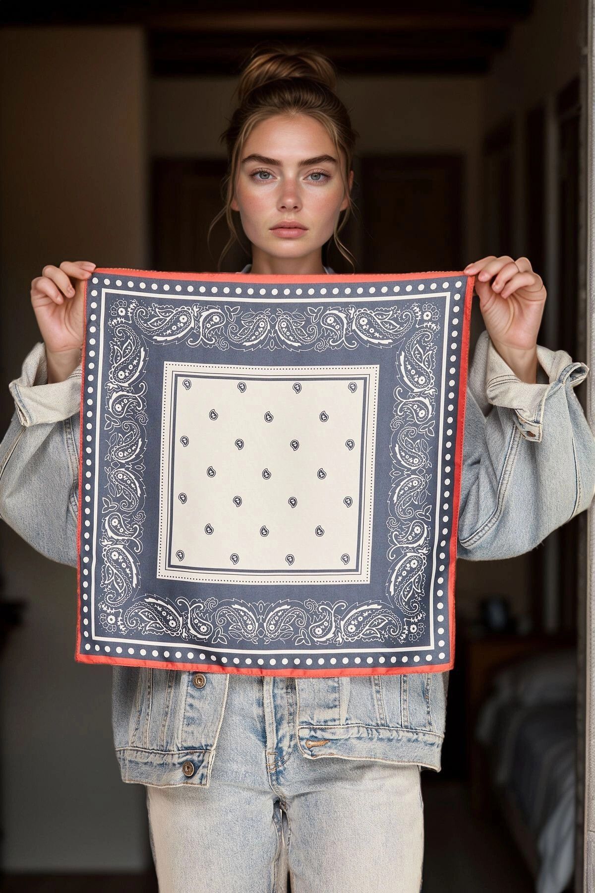bacc Lacivert Kenarlıklı Bandana Fular BCNSV-2513749