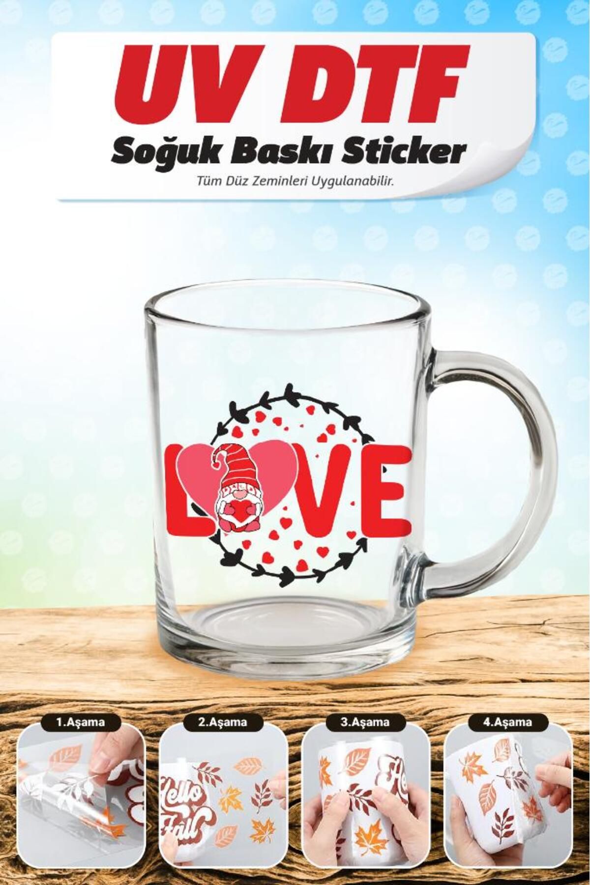 t tuğset etiket Desenli Kupa Bardak Sarma Transfer Etiketi (Laptop Tablet Bavul Cam Duvar) Kabartma Sticker Çıkartm
