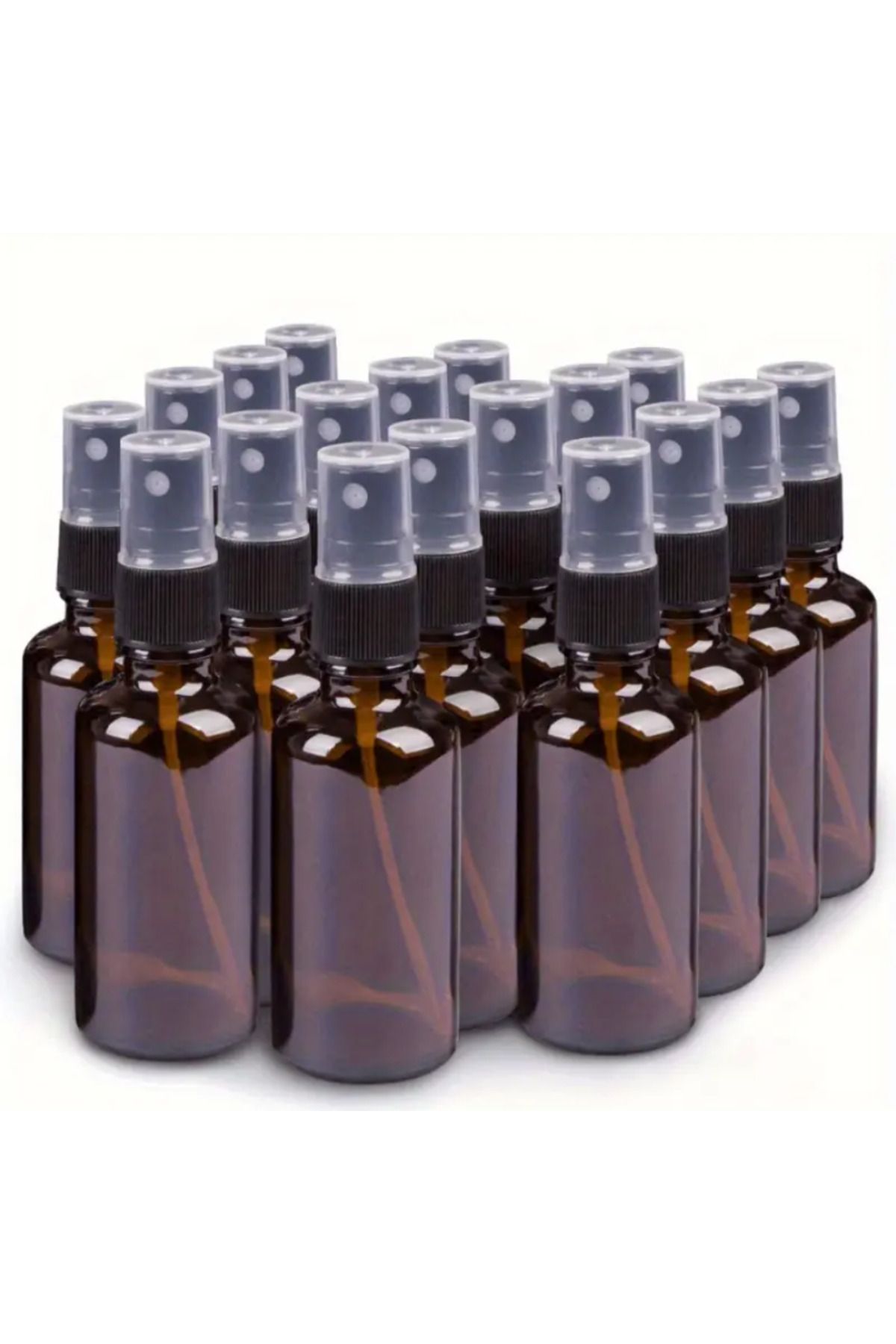 Nuvien Set 10 Sticluțe Spray Pet Culoare Brună 50 Ml Pentru Cosmetice/ Bucătărie /curățenie - One Size