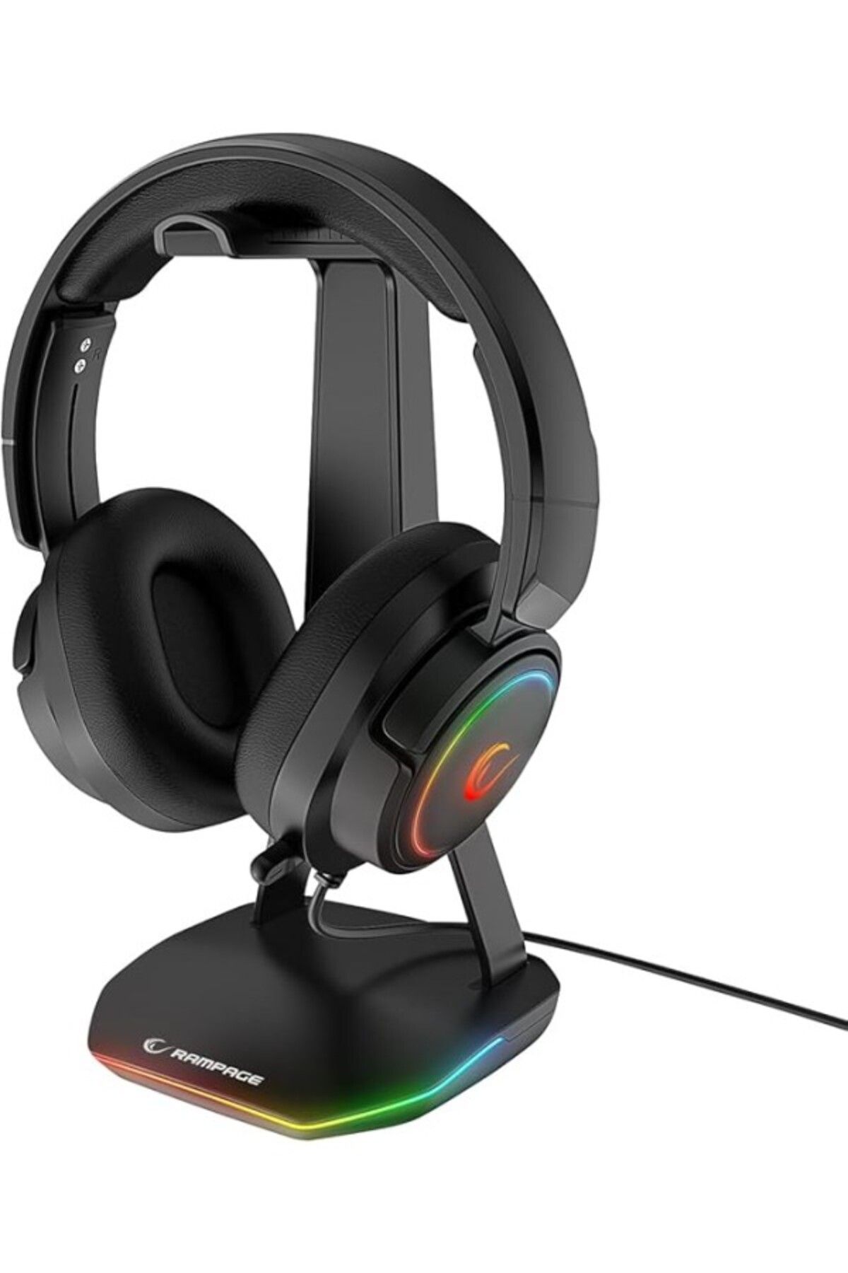 ShopZum Tower Rgb Usb Çoklayıcı Oyuncu Kulaklık Standı (2 X Usb Port) Siyah