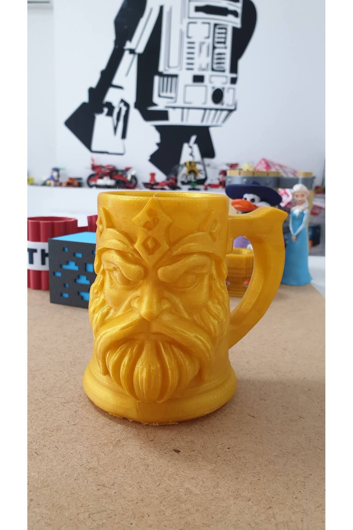 Kidkodbot 3D Baskı Viking Savaşçı İşlemeli Bardak