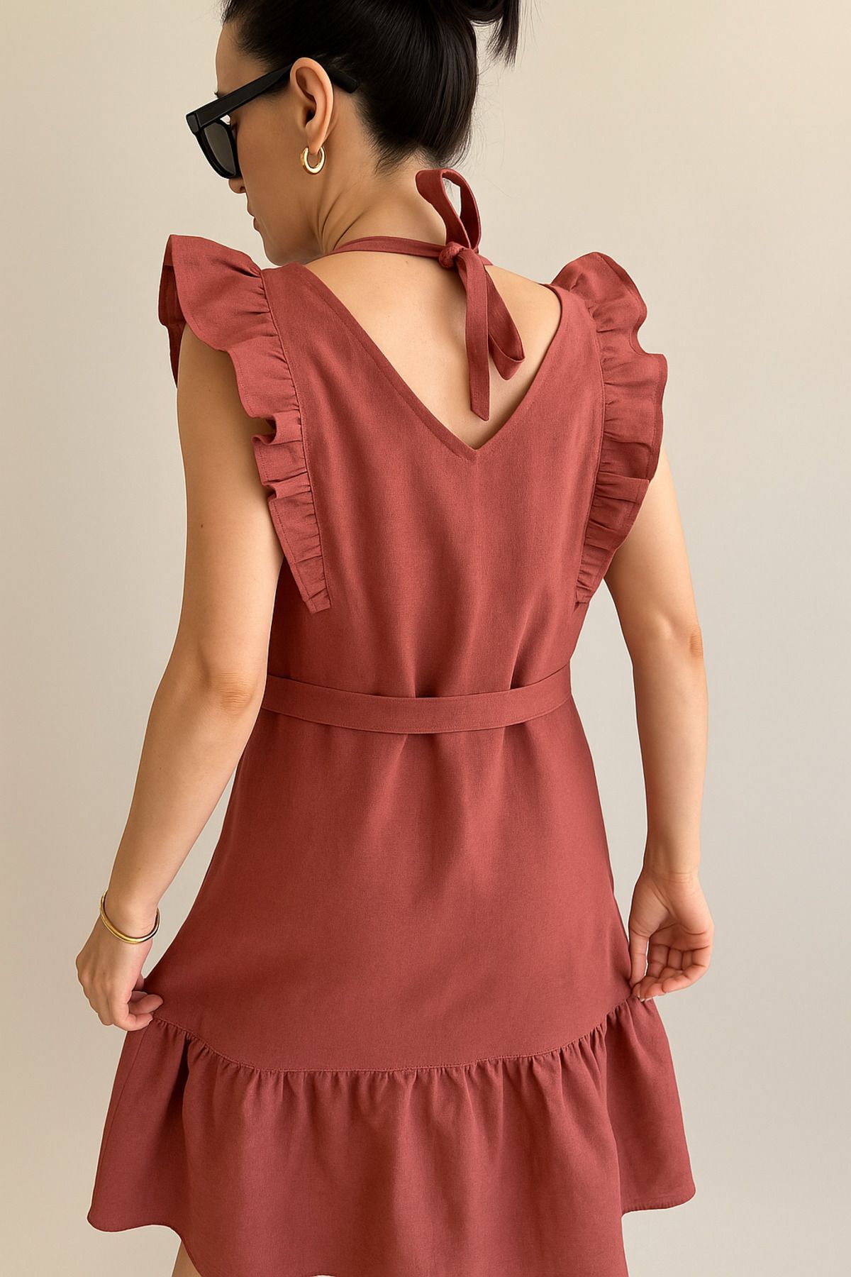 TOT SORITA 100%KETEN Bloom Elbise