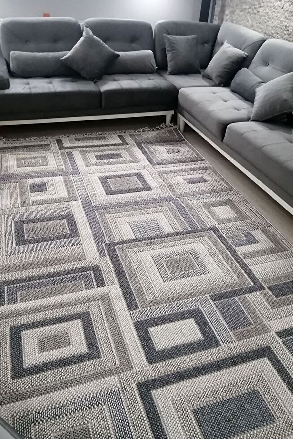 Has Halı Mistral 1404 Gri - Salon, Koridor (Yolluk), Mutfak, Antre, Yatak ve Oturma Odası Halısı