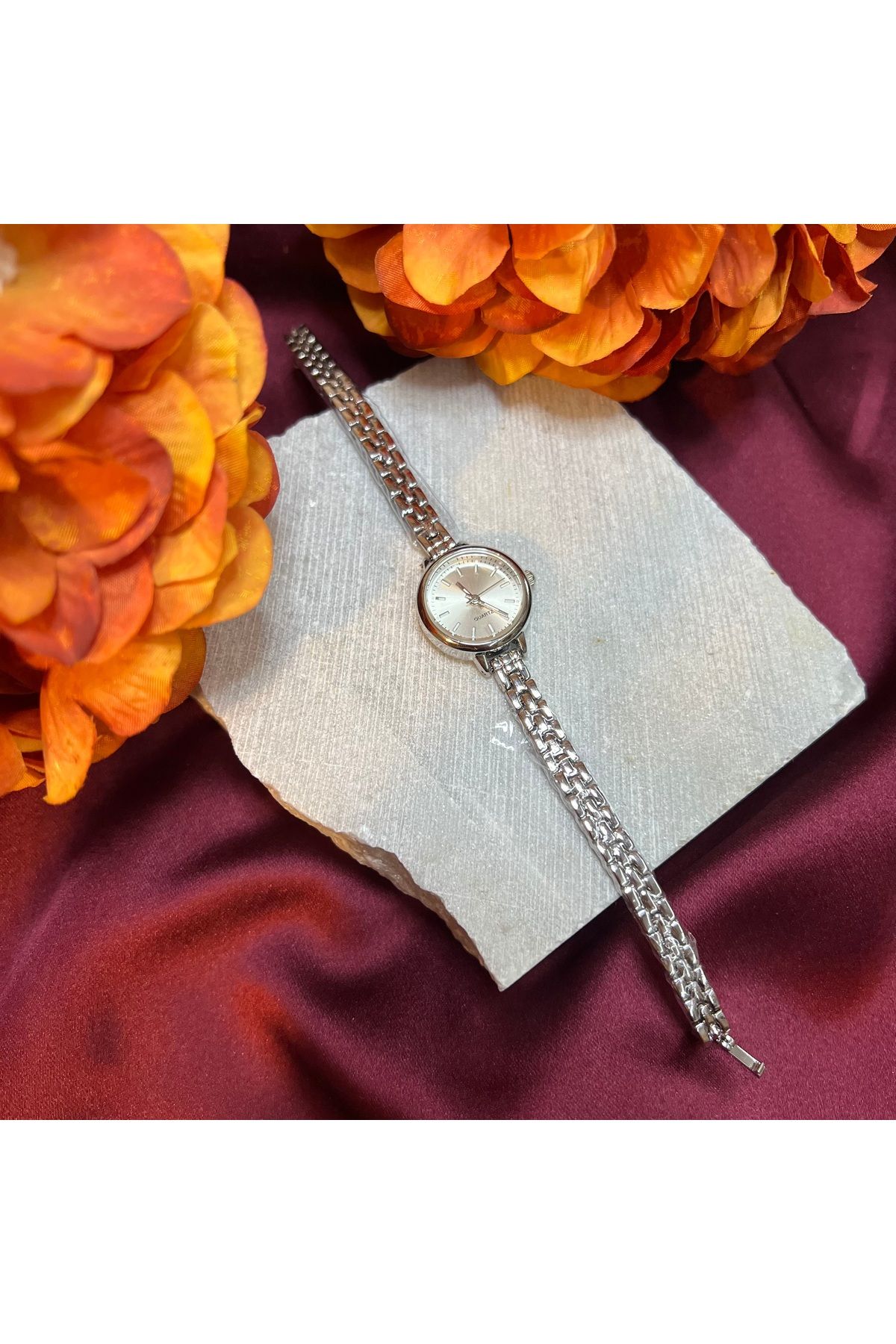 Büşra Shine Aksesuar Silver Çelik Kasa Vintage Saat