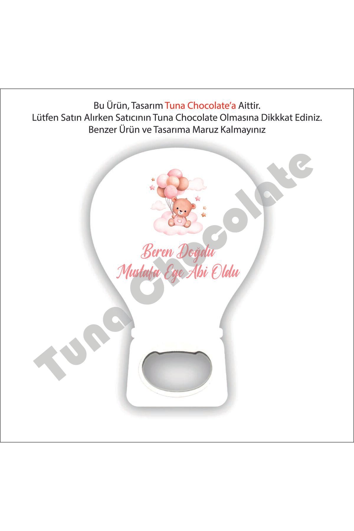 Tuna Chocolate Çikolata & Hediyelik 25 Adet Kişiye Özel Baskılı Açacak Balon Magnet (UV BASKILI)