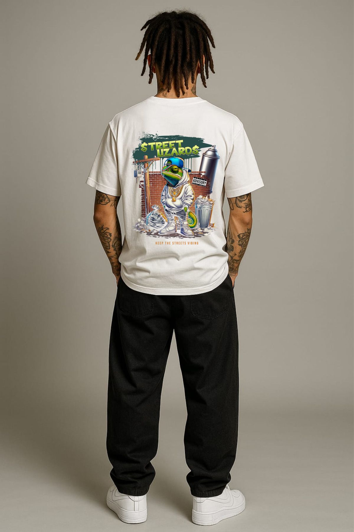 MAYK STREETWEAR OVERSIZE TSHIRT - UNISEX STREET LIZARDS BASKILI TSHIRT