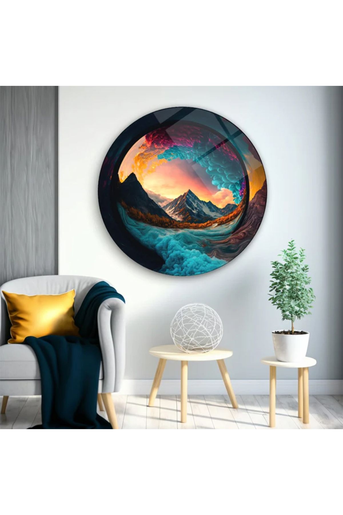TAULART SOYUT DALGA TASARIMI LÜKS KIRILMAZ MODERN CAM TABLO HEDİYE TABLO MODERN TABLO