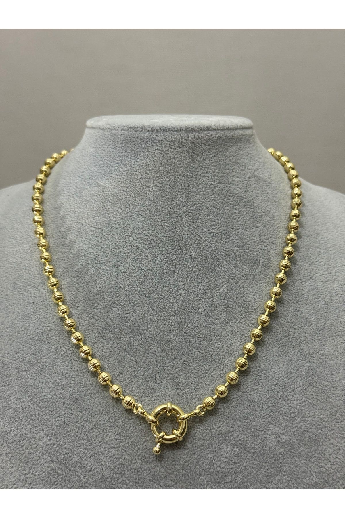 XUPING JEWELRY 18K gemi dümeni detaylı gold çelik kolye paslanmaz kararmaz