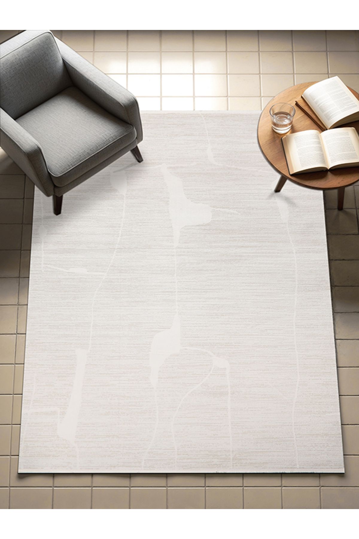 PARLA CARPET Ekru Krem Yumuşak Dokulu Makine Halısı Tozumaz Saçaklı Yolluk Çocuk Oturma Odası Salon Mutfak