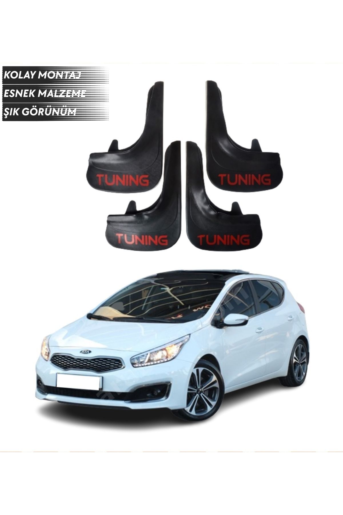 SONİKON LİNE-Kia Ceed Compatible Tuning Written 4-Piece Fender Mudguard Dust Cover Modified 1