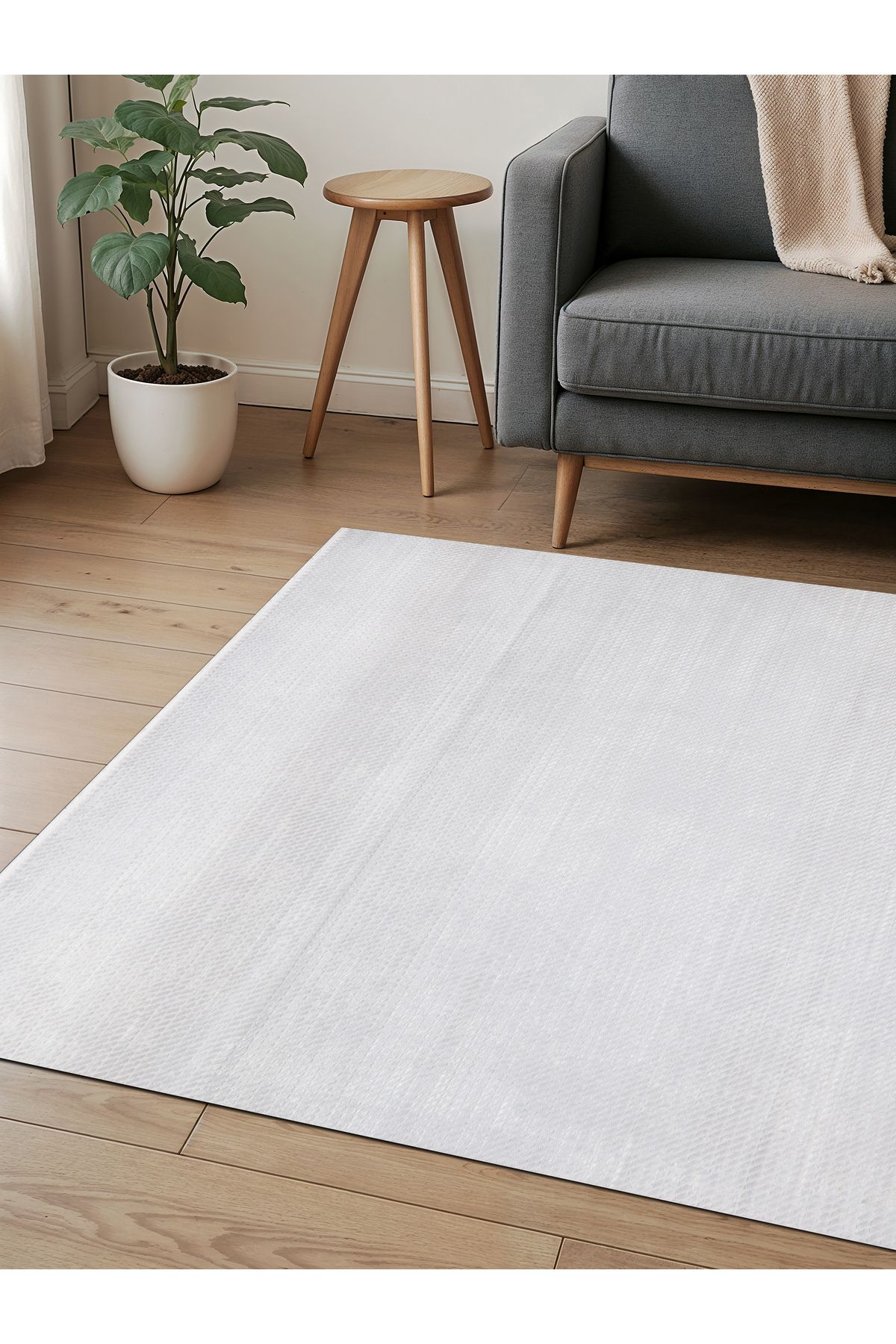 LIBRAHOME Gri Yumuşak Dokuma Makine Halısı Tozumaz Saçaklı Yolluk Çocuk Oturma Odası Salon Mutfak