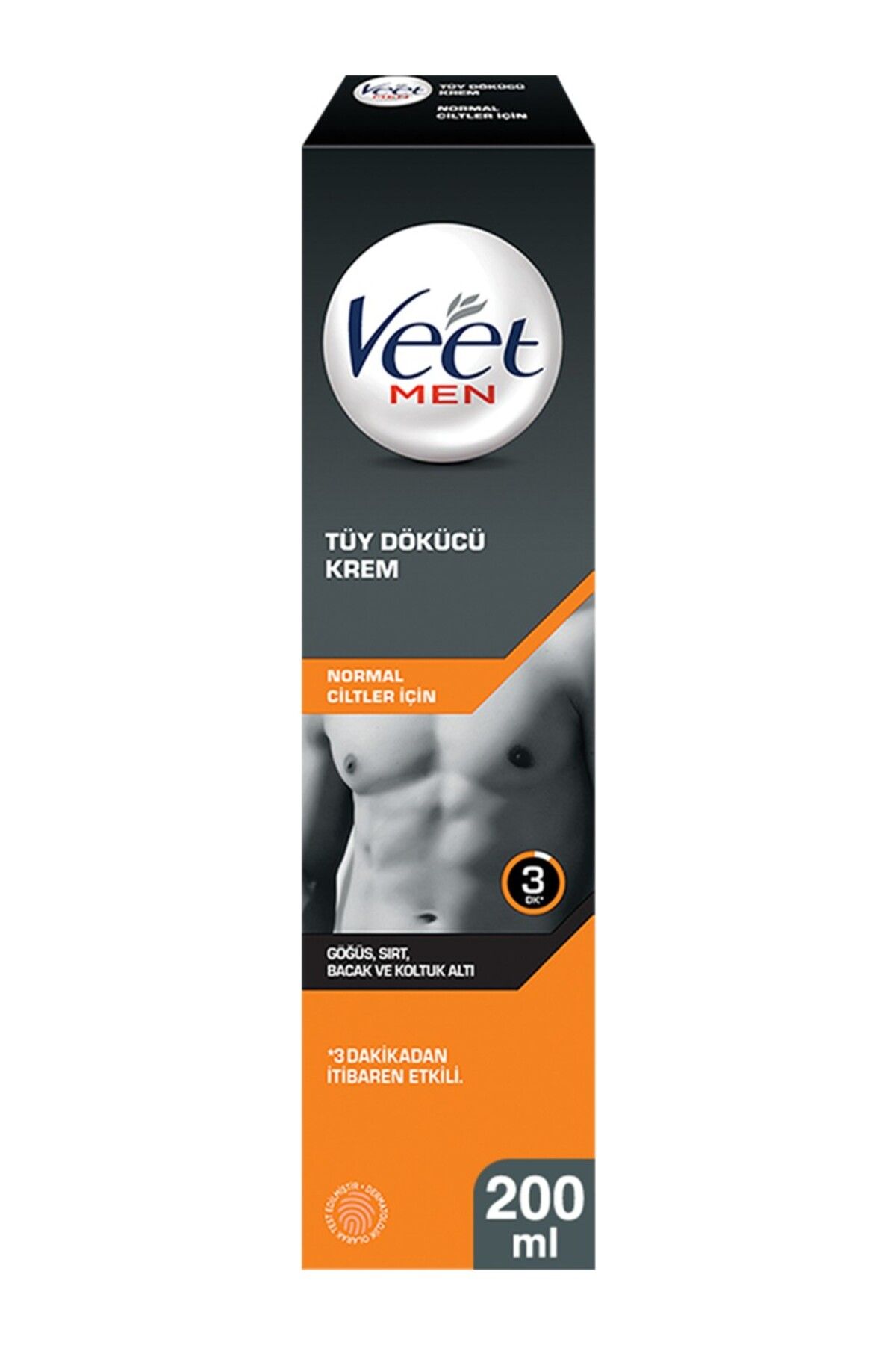 Veet ERKEKLERE ÖZEL TÜY DÖKÜCÜ ( GÖGÜS,SIRT,BACAK VE KOLTUK ALTI ) KREM 200 ml
