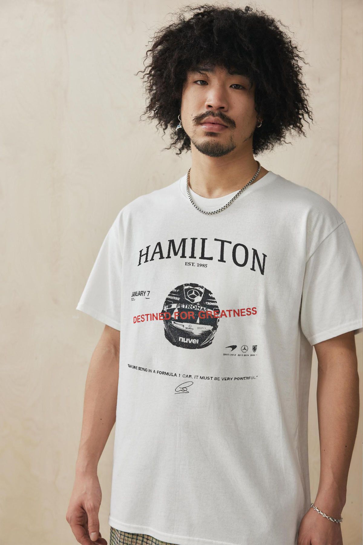 Tee&more. Unisex Regular Fit Formula 1 LewisHamilton Baskılı Premium T-shirt