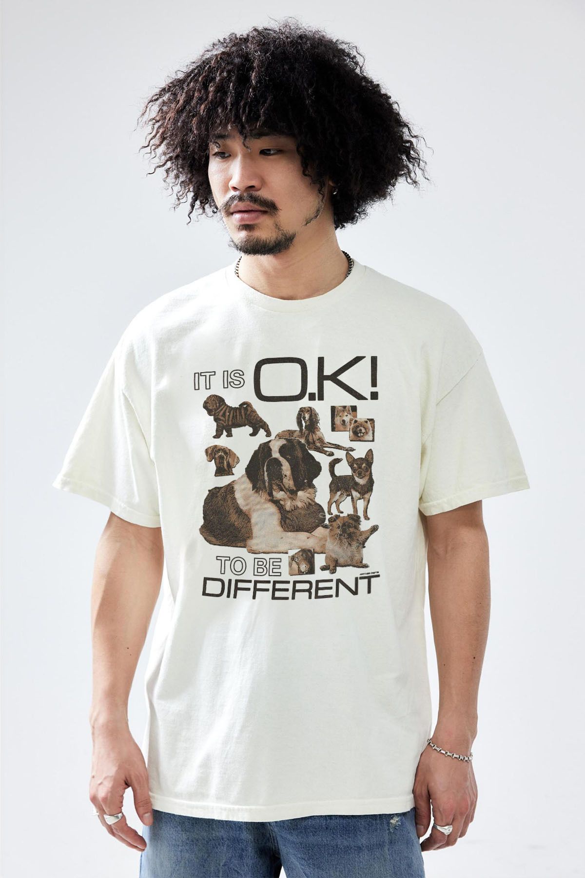 Tee&more. Unisex Regular Fit It's OK to Be Different Baskılı Premium T-shirt