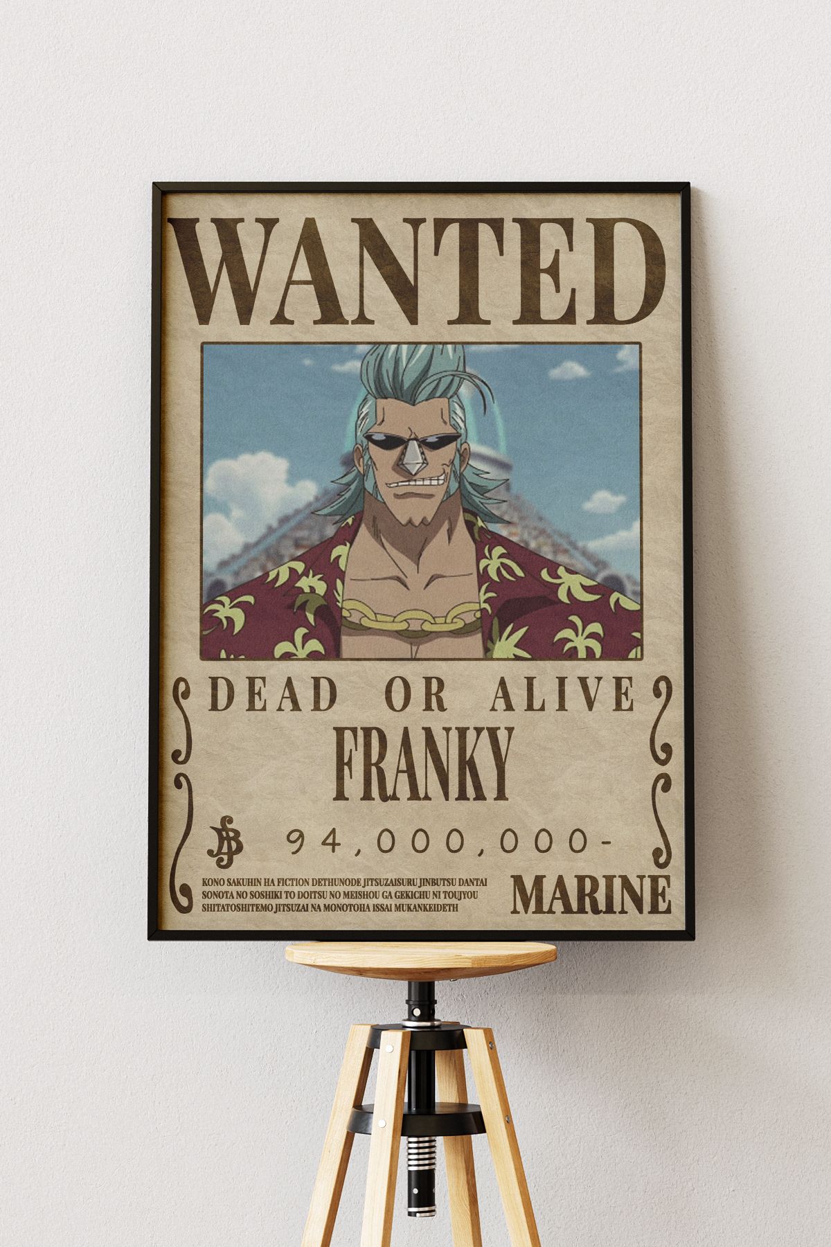 Anime Marketi One Piece Wanted Tasarımlı Çerçevesiz Poster 33x48 Boyutunda