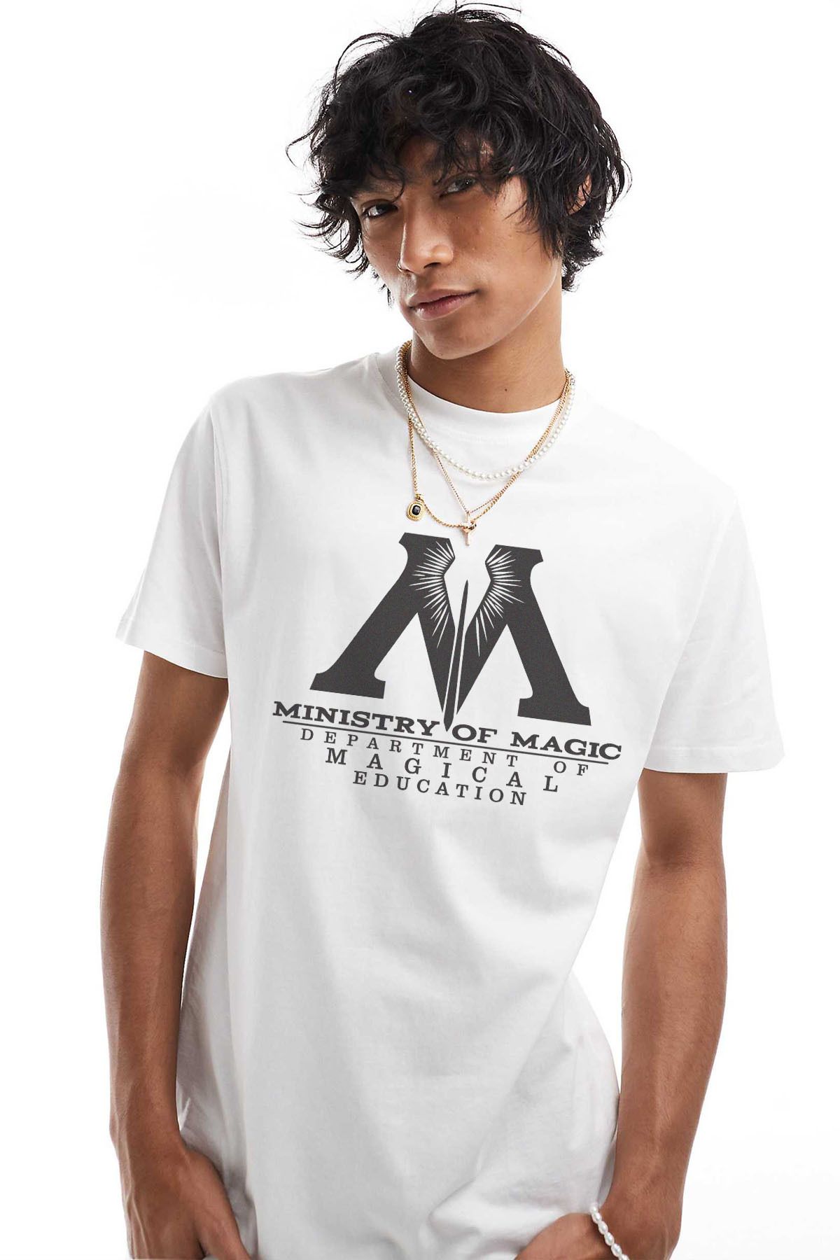 Tee&more. Unisex Regular Fit Ministry of Magic Baskılı Premium T-shirt