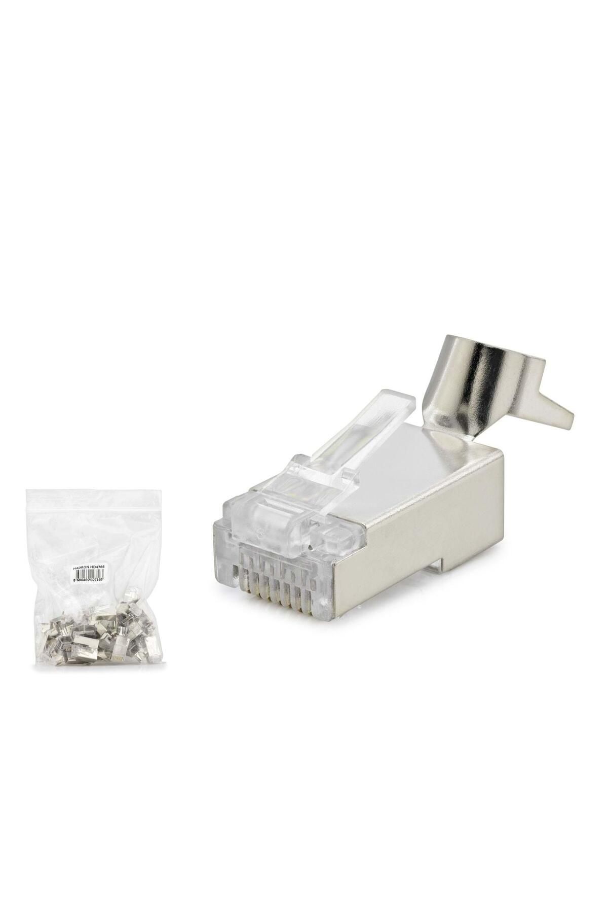 Easy Tedarik Cat7 Konnektör 25Li Paket Metal Sılver HDX5055