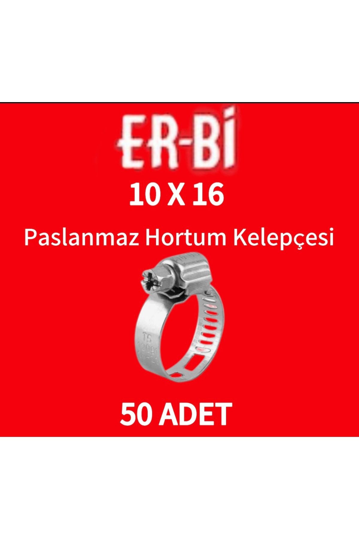 TG STEEL DESİNG Erbi 10-16 mm Paslanmaz Metal Hortum Kelepçesi – 50 ’li Paket