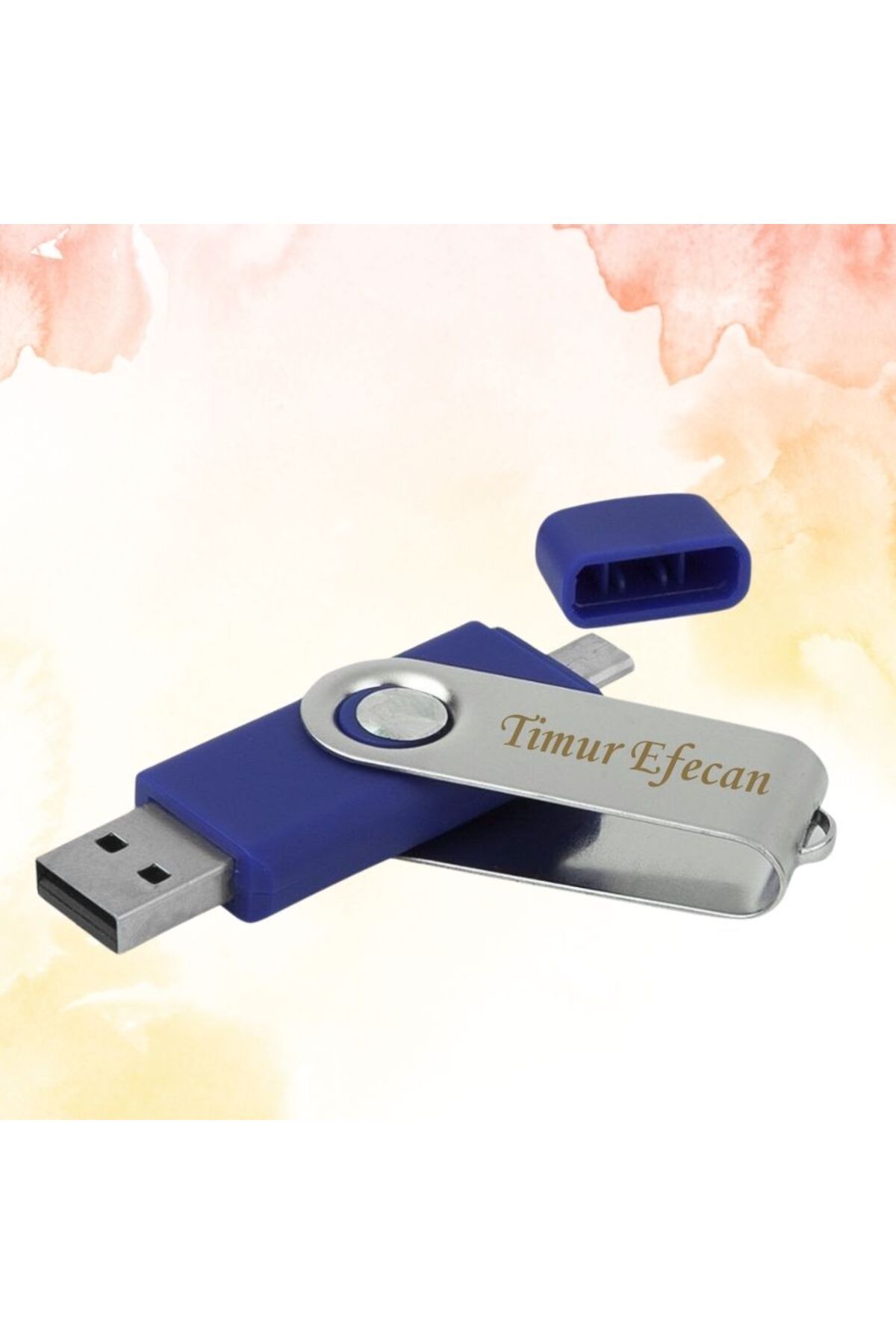HediyesiBizden KİŞİYE ÖZEL İSİM BASKILI PLASTİK KUTULU OTG USB BELLEK
