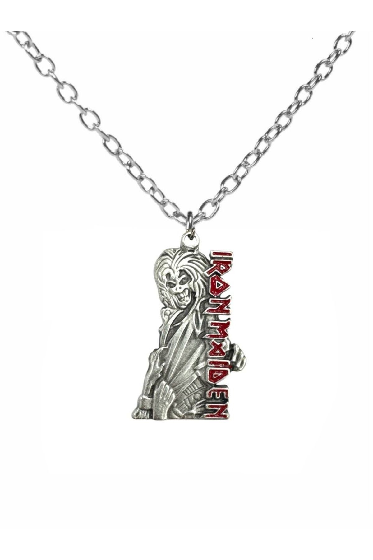 Herşey Nota Iron Maiden Killers Albüm Tasarımlı Metal Kolye – 60 cm Zincir – Rock & Metal Takı