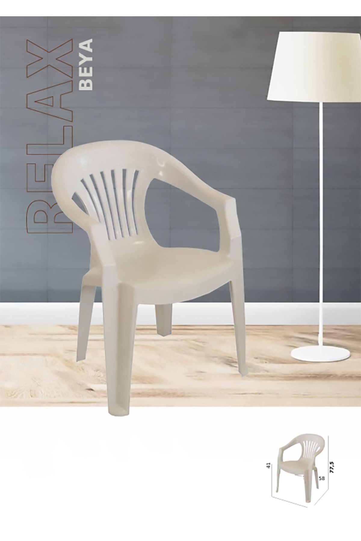 KANDİLLER Relax Plastik Kollu Bahçe Sandalyesi (1 ADET)