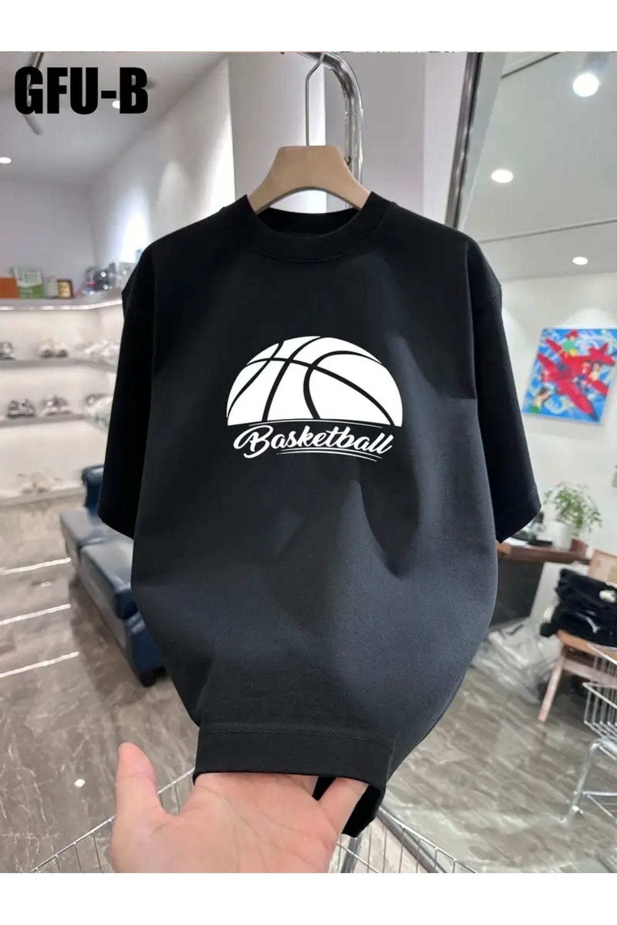 Massgai Unisex Basketball Baskılı Oversize %100 Pamuk T-shirt