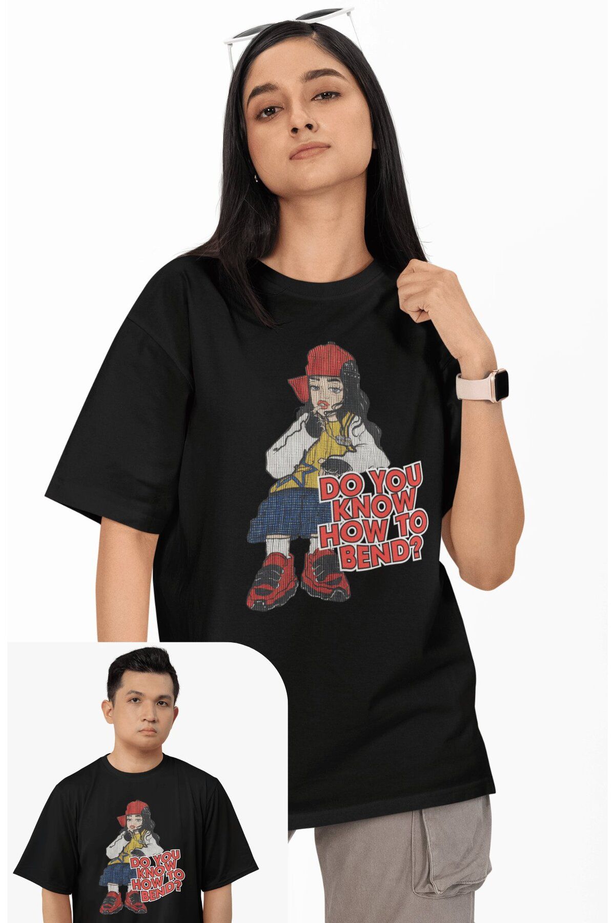Fuddy Moda Unisex Do You Know How To Bend Yazılı Tişört, Oversize Billie Eilish Şarkı Baskılı T-shirt