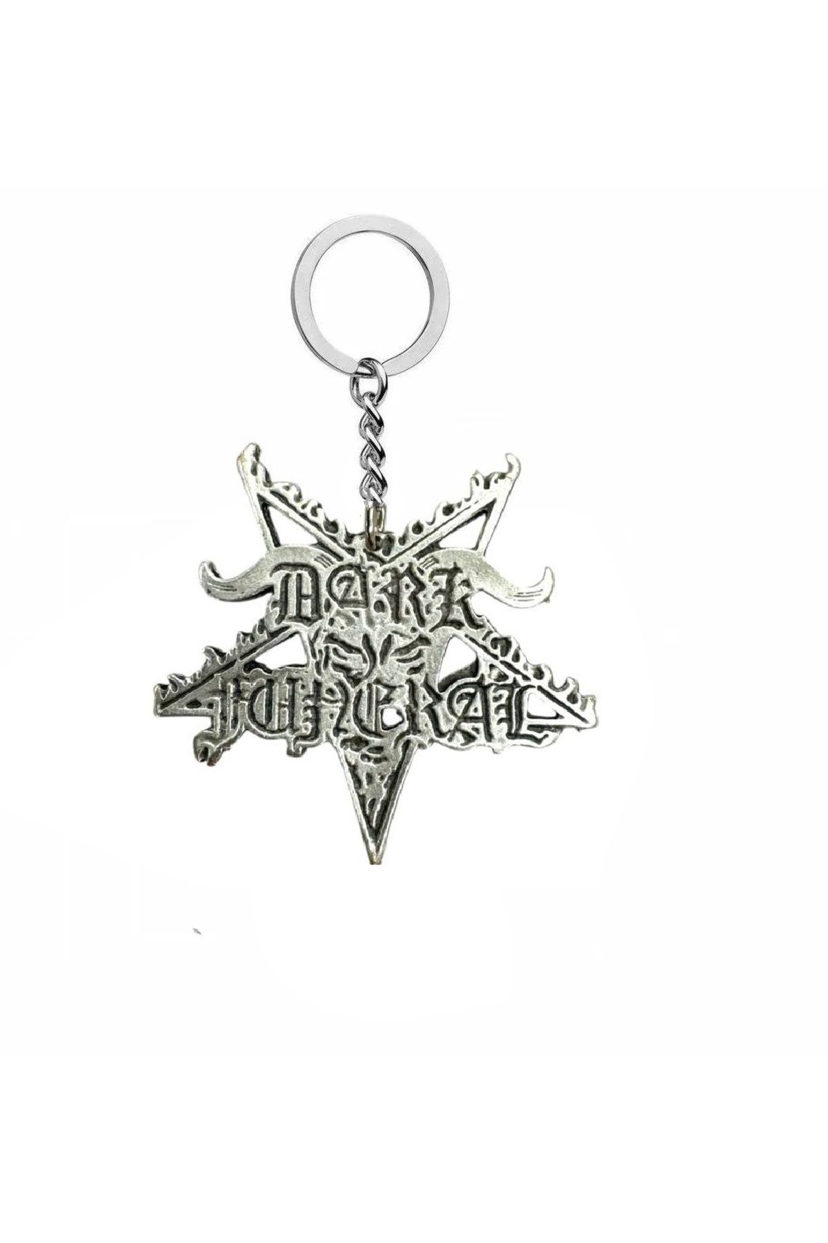 Herşey Nota Dark Funeral Logo Figürlü Metal Anahtarlık – Black Metal & Gotik Aksesuar