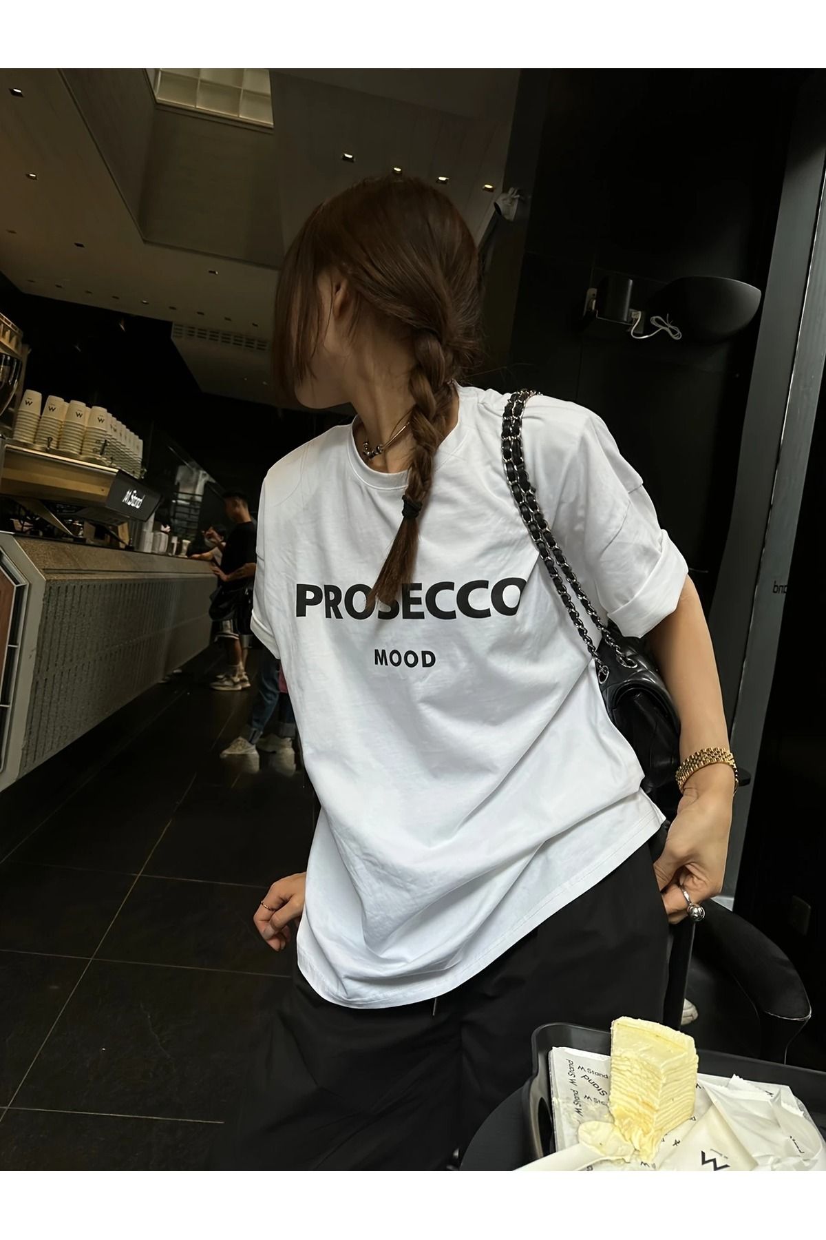 Massgai Unisex Prosecco Mood Baskılı Oversize %100 Pamuk T-shirt